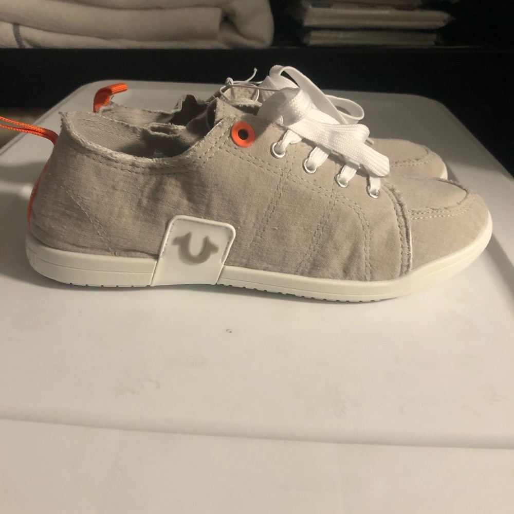 NEW Super Cute True Religion Tan and Orange Sneakers.
